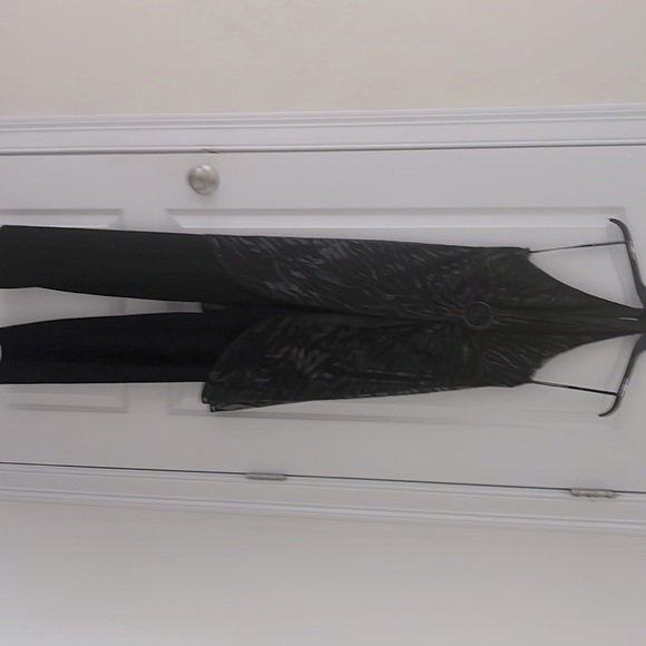 Black sequined halter top jumpsuit - Picture 1 of 2